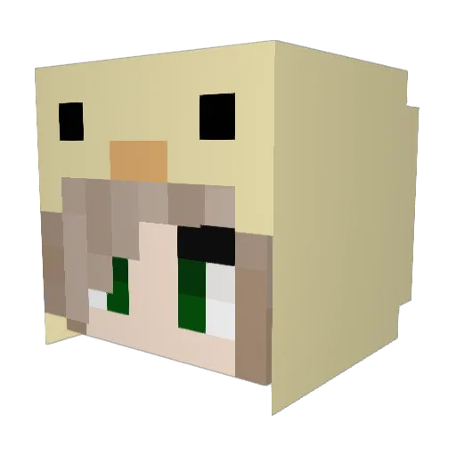 _elida Minecraft avatar head, 3D render