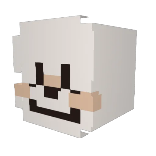 _eloo_ Minecraft avatar head, 3D render