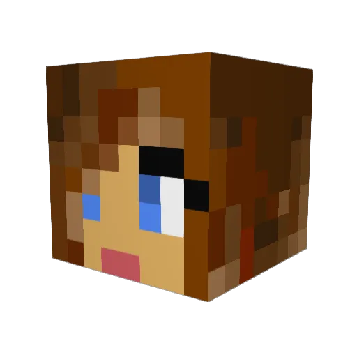 _em Minecraft avatar head, 3D render