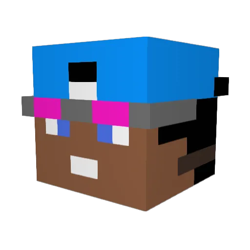 _empty_back_ Minecraft avatar head, 3D render