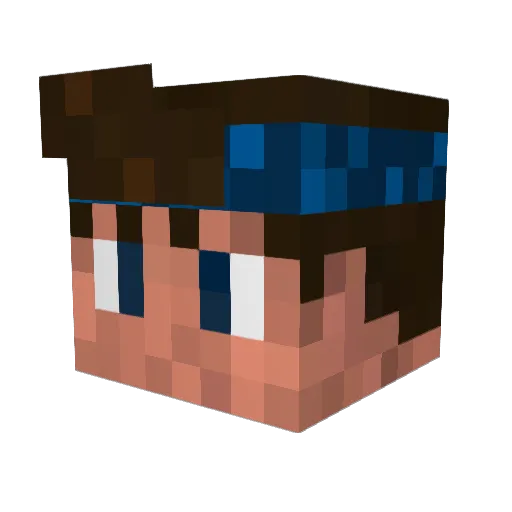 _emqz Minecraft avatar head, 3D render