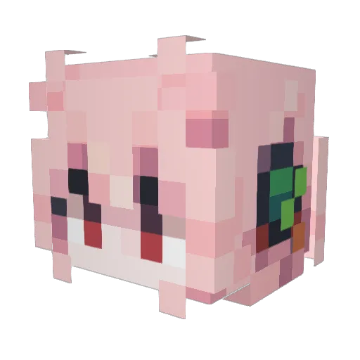 _fenglan Minecraft avatar head, 3D render