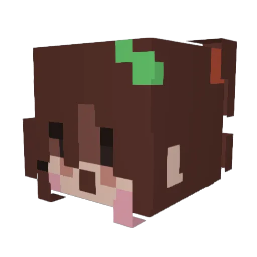_flute Minecraft avatar head, 3D render