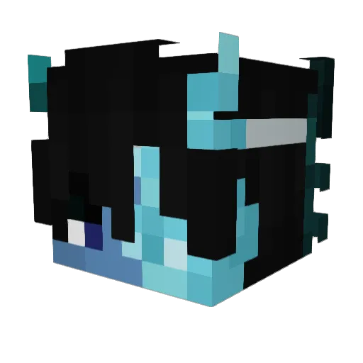 _frosticle Minecraft avatar head, 3D render