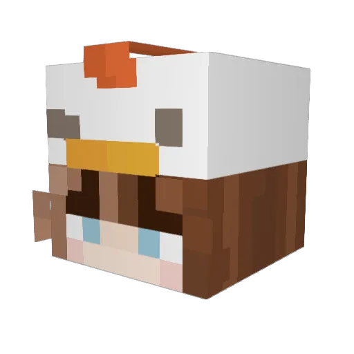 _fuffy_ Minecraft avatar head, 3D render