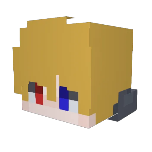 _gaby888_ Minecraft avatar head, 3D render