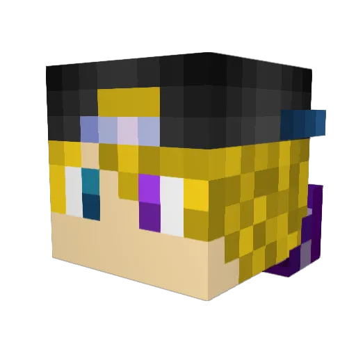 _galaxy_games_ Minecraft avatar head, 3D render