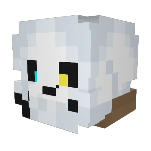 _gaster_6 Minecraft avatar head, 3D render