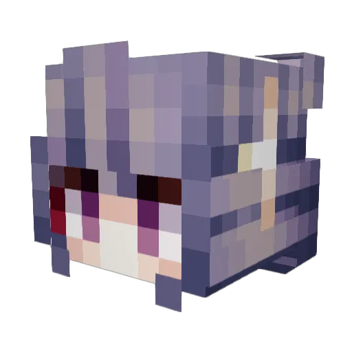 _genshin_ Minecraft avatar head, 3D render