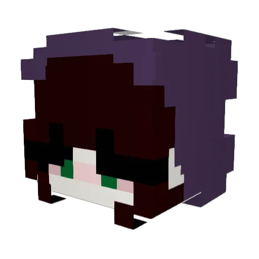 _ginevra Minecraft avatar head, 3D render