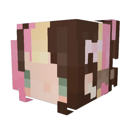 _glom Minecraft avatar head, 3D render