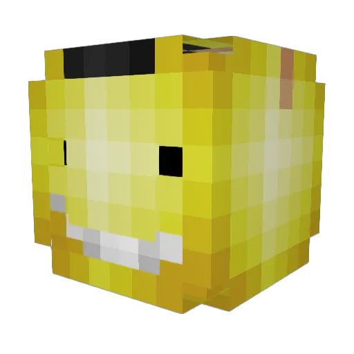 _glowy_ Minecraft avatar head, 3D render