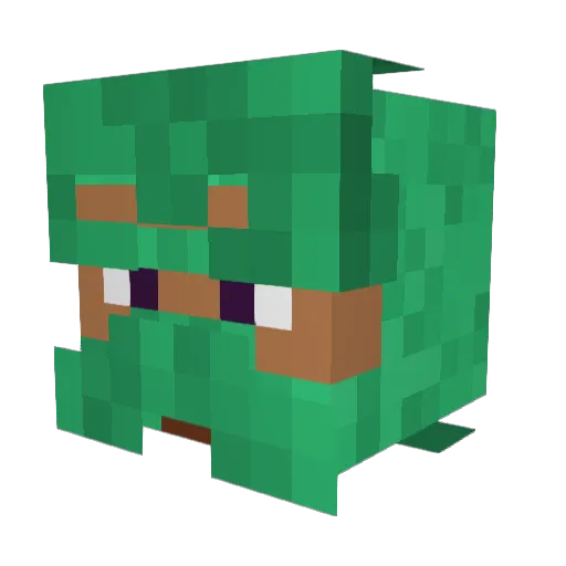 _greenbeard Minecraft avatar head, 3D render