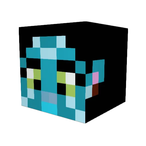 _greta_ Minecraft avatar head, 3D render
