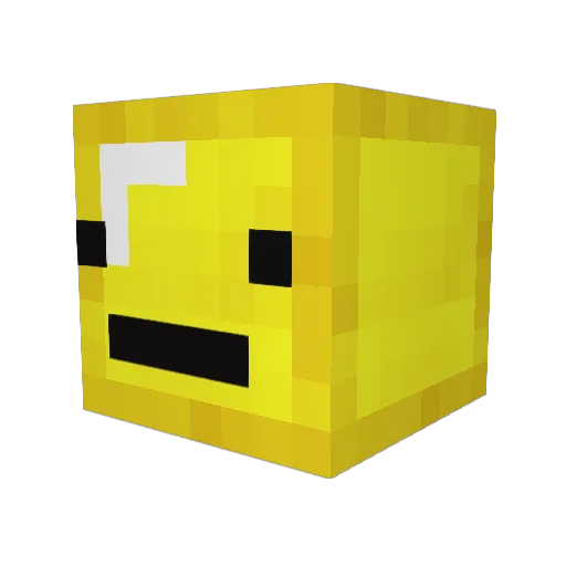 _grinb Minecraft avatar head, 3D render