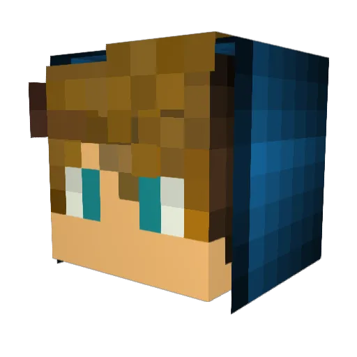 _gun_ Minecraft avatar head, 3D render