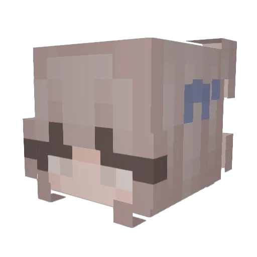 _hanban_ Minecraft avatar head, 3D render