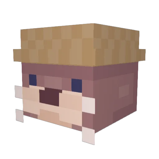 _henryCS Minecraft avatar head, 3D render