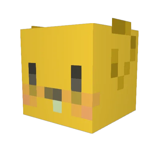 _her Minecraft avatar head, 3D render