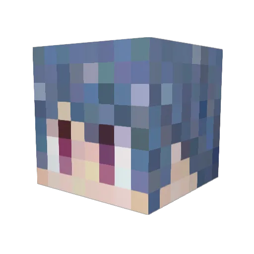 _hiro64_ Minecraft avatar head, 3D render