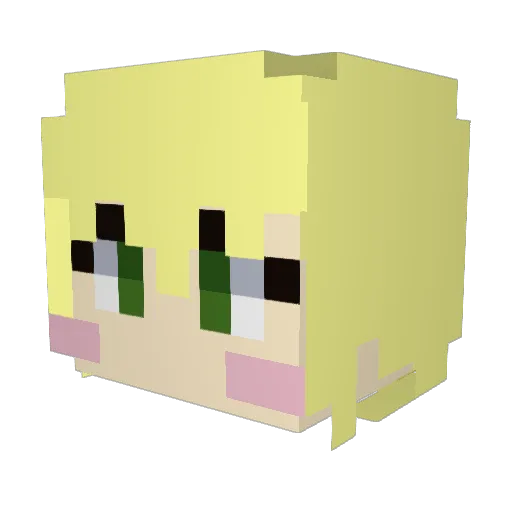 _hitsuji418 Minecraft avatar head, 3D render