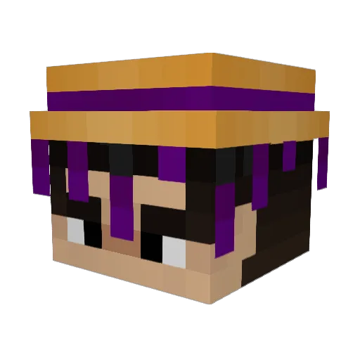 _huniko Minecraft avatar head, 3D render