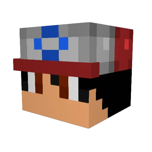 _iDarkness_ Minecraft avatar head, 3D render