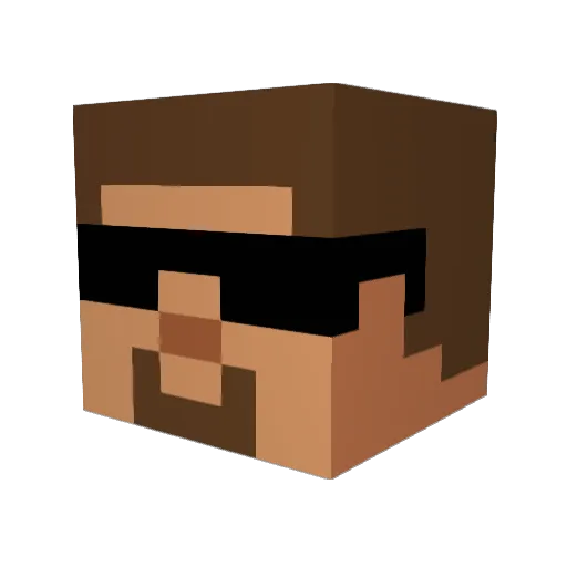 _iNOTY Minecraft avatar head, 3D render