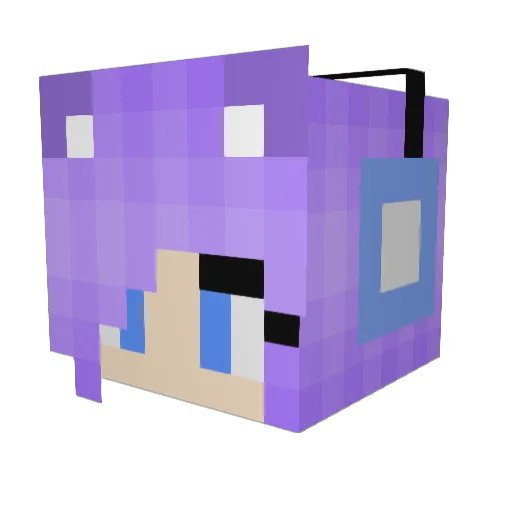 _iamxeva Minecraft avatar head, 3D render