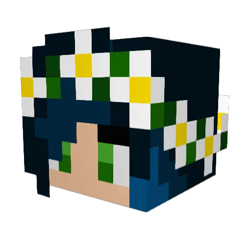 _ikazaki_ Minecraft avatar head, 3D render