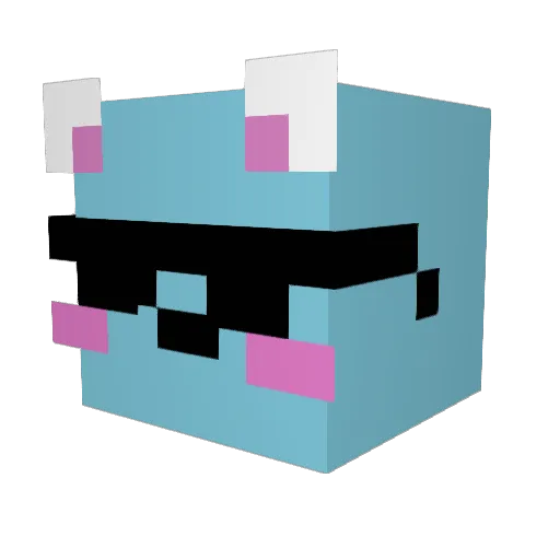 _jeongmin_ Minecraft avatar head, 3D render