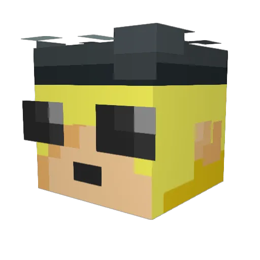 _jxey Minecraft avatar head, 3D render