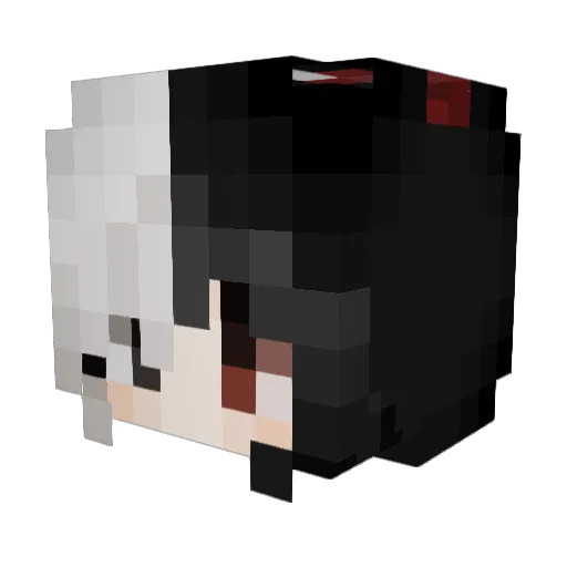 _k1na Minecraft avatar head, 3D render
