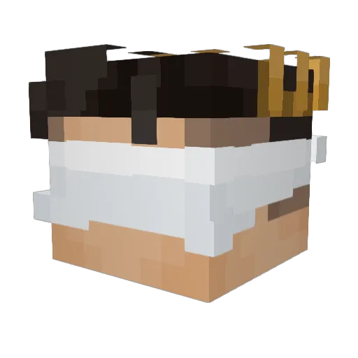 _k1te Minecraft avatar head, 3D render