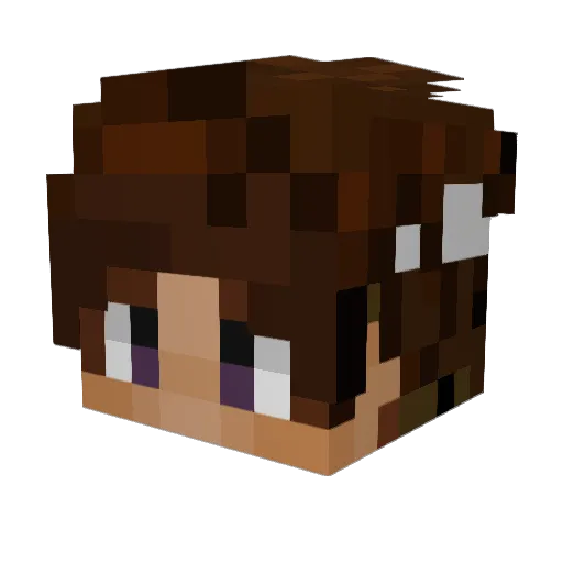 _k2x Minecraft avatar head, 3D render