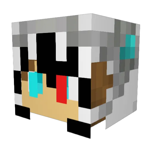 _kamikaze Minecraft avatar head, 3D render