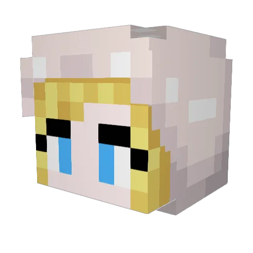 _kankan Minecraft avatar head, 3D render