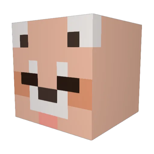 _keba Minecraft avatar head, 3D render