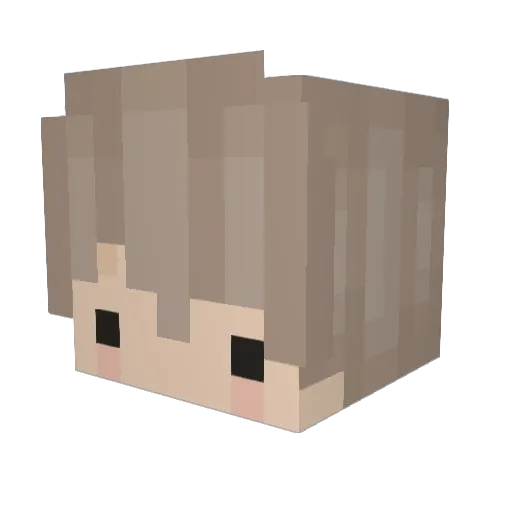 _kooko Minecraft avatar head, 3D render