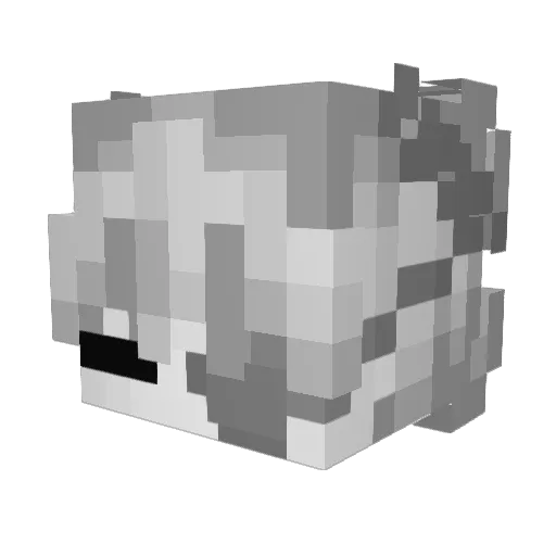 _kuzii Minecraft avatar head, 3D render