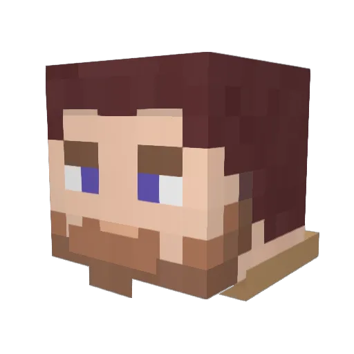 _lMTGl_ Minecraft avatar head, 3D render