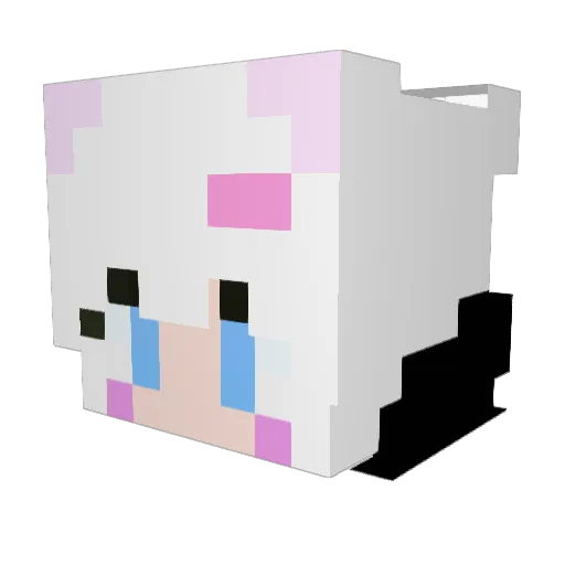 _lNU_ Minecraft avatar head, 3D render