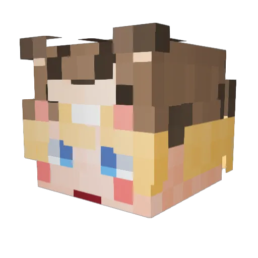 _lamji Minecraft avatar head, 3D render