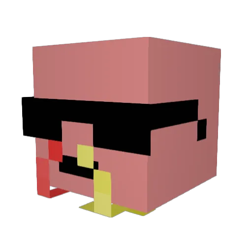 _leave Minecraft avatar head, 3D render