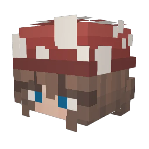 _leilax Minecraft avatar head, 3D render