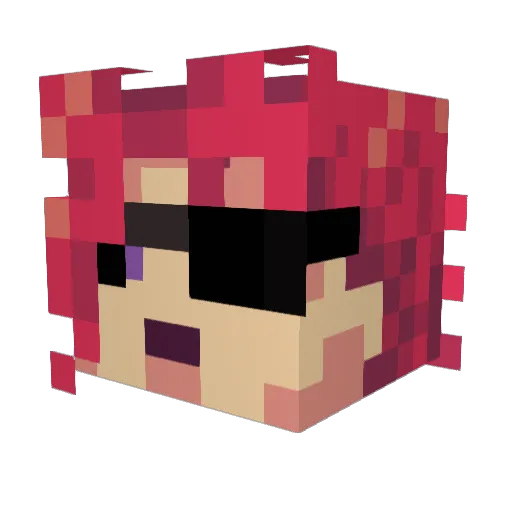 _lolou Minecraft avatar head, 3D render