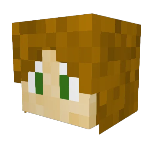 _lovally Minecraft avatar head, 3D render