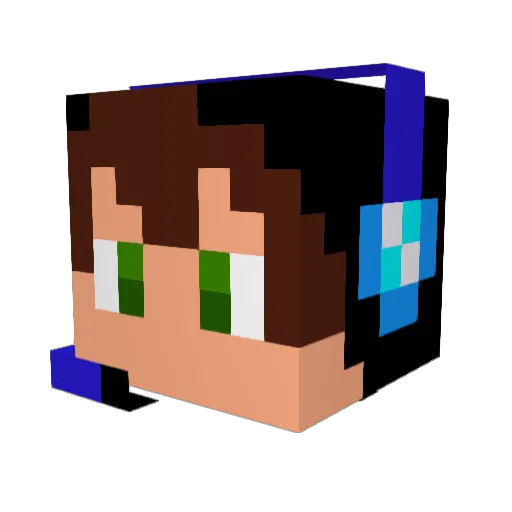_mMic_ Minecraft avatar head, 3D render