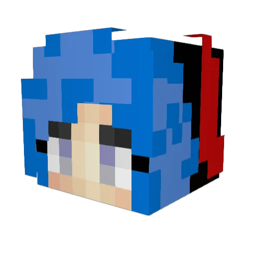 _made_in_manu_ Minecraft avatar head, 3D render