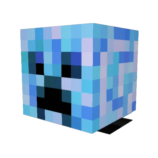 _makkusu__ Minecraft avatar head, 3D render
